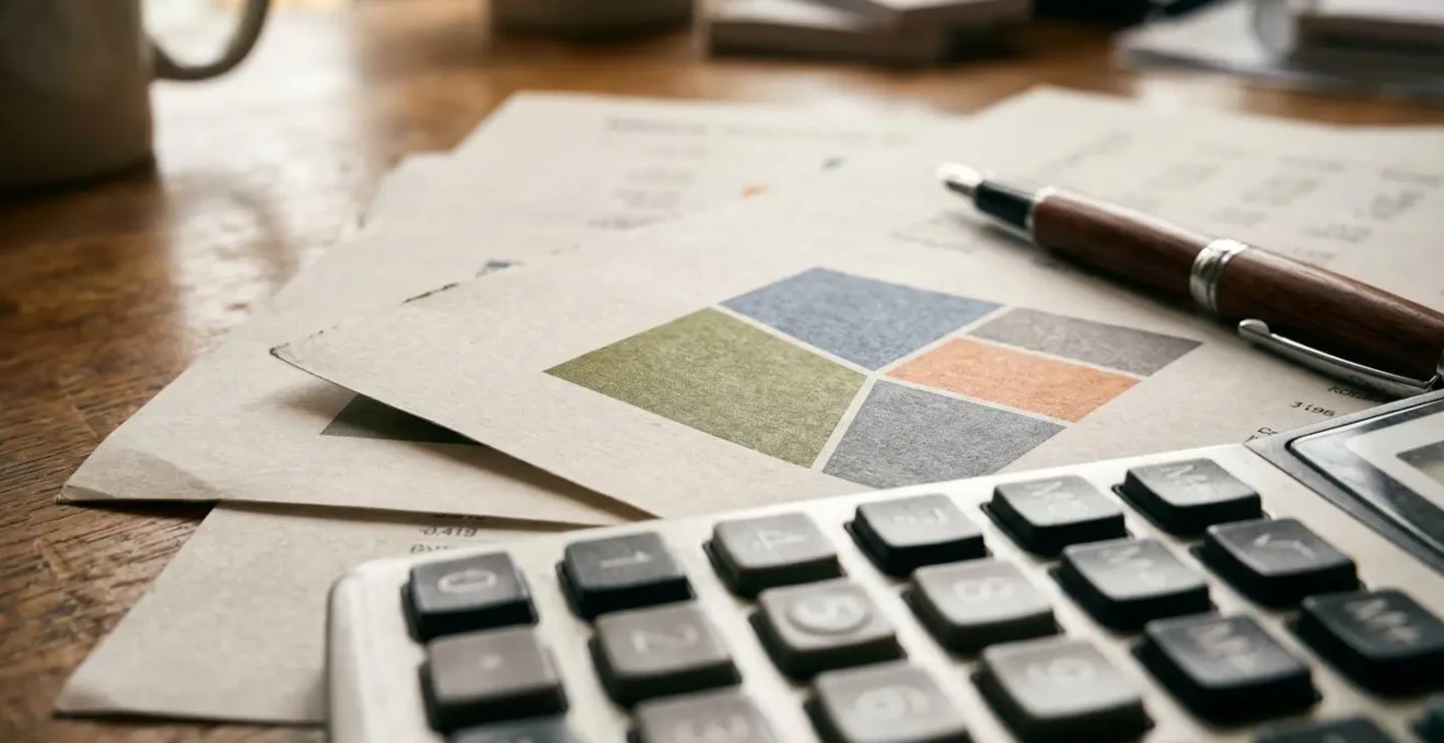 Documenti finanziari disposti su tavolo con calcolatrice per valutazione solvibilità