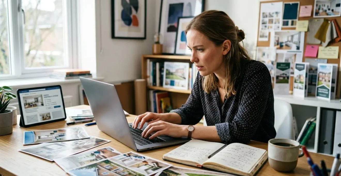 Professionista immobiliare che scrive un annuncio efficace per ridurre i tempi di sfitto