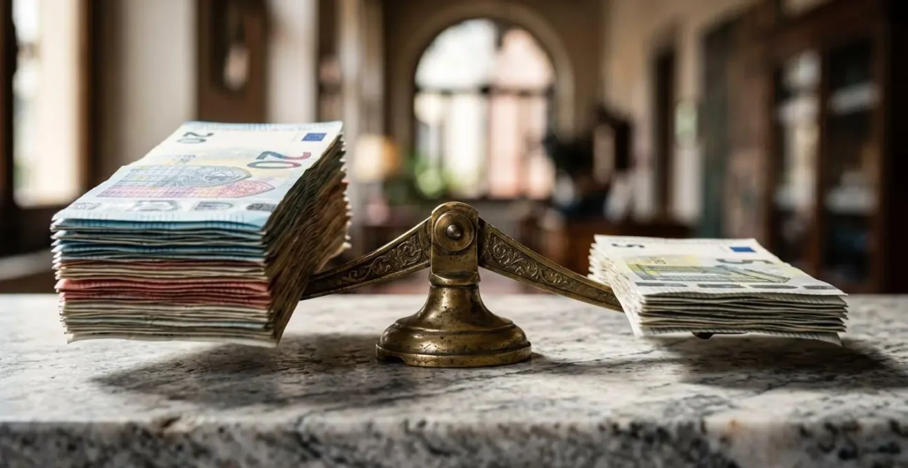 Rappresentazione visiva del calcolo proporzionale della detrazione quando il mutuo supera il valore dell'immobile