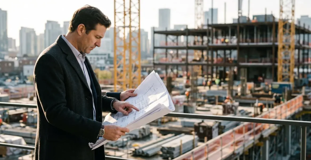 Timeline visiva delle fasi di investimento immobiliare durante un progetto di riqualificazione urbana