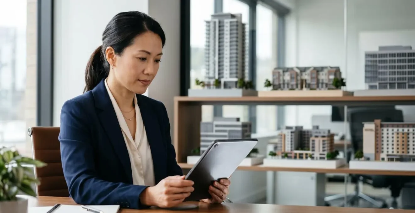 Dashboard di gestione digitale per portafoglio immobiliare con indicatori chiave