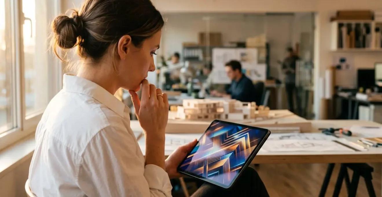Professionista analizza dati asta telematica su tablet con grafici di rilancio