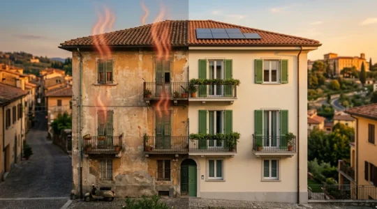 Trasformazione energetica di un immobile italiano dalla classe G alla classe D con interventi di riqualificazione